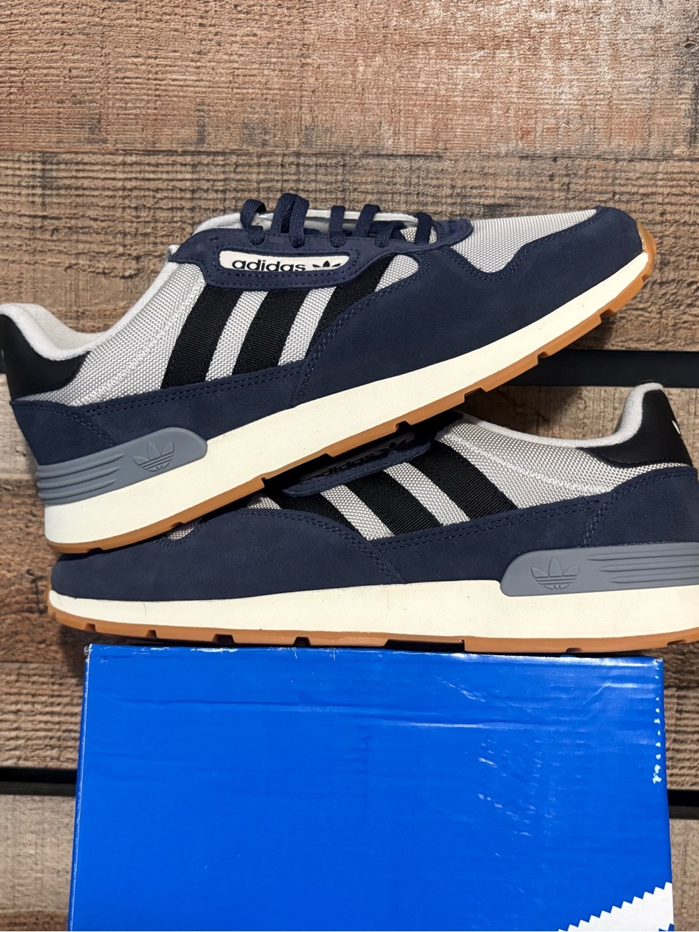 adidas Men’s Navy, Gray & Black Retro Running Sneakers